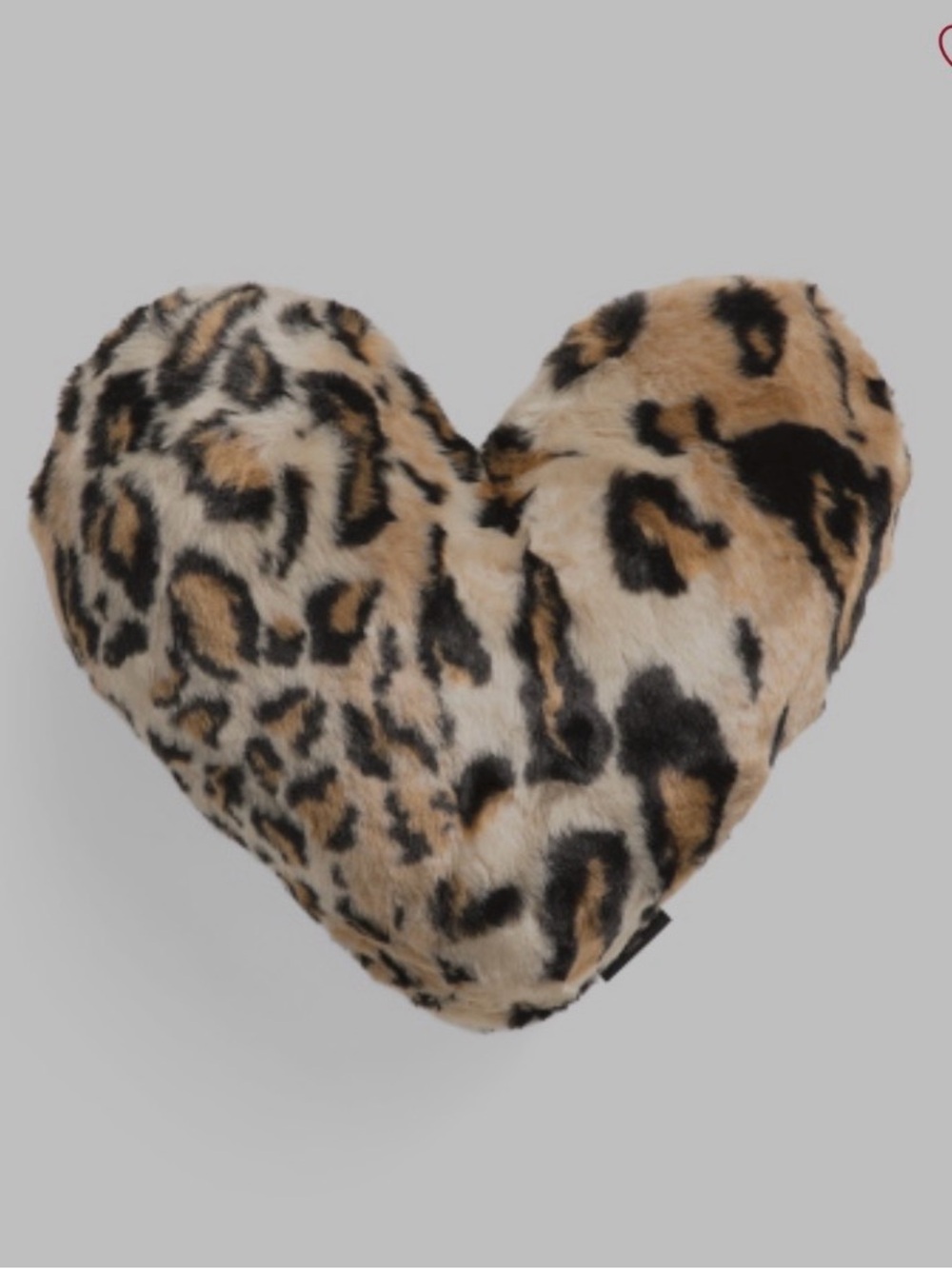 Heart-Shaped Faux Fur Leopard Print Pillow
